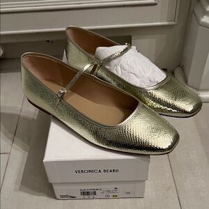 Veronica Beard Ellie platinum flats